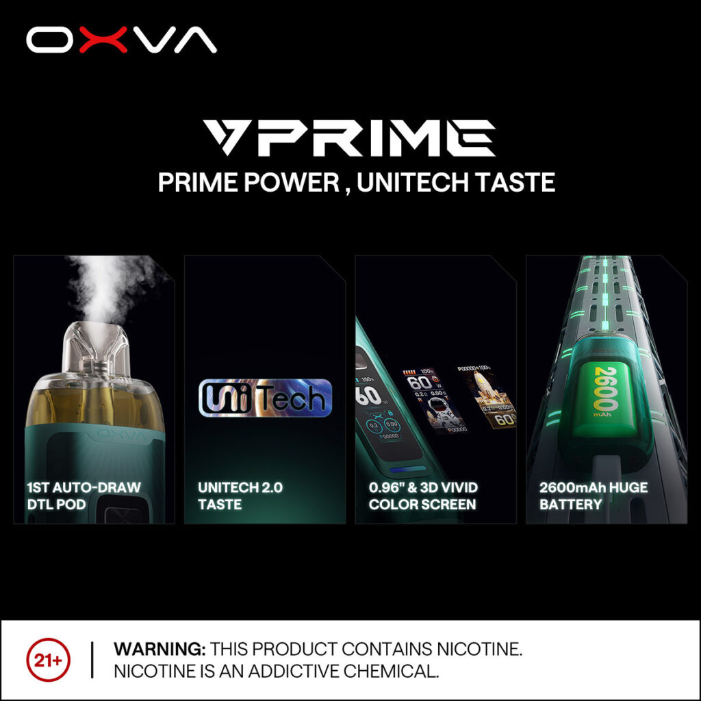 OXVA VPRIME 至尊雙模式大/小煙主機 商品特色 1