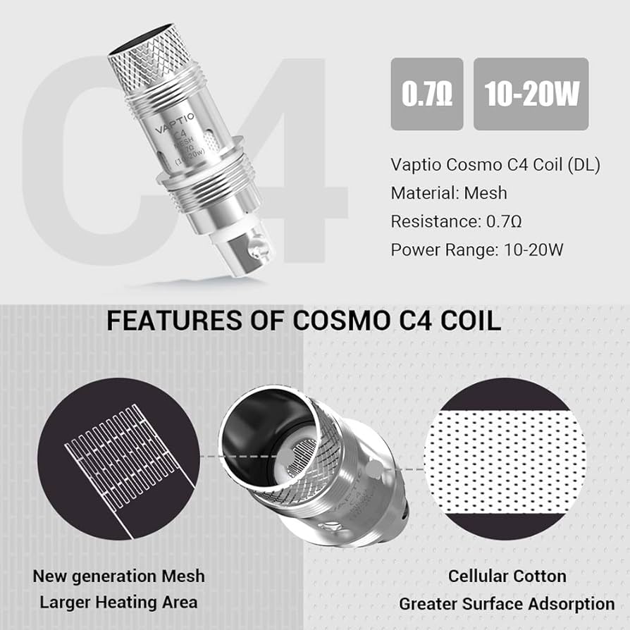 原廠 VAPTIO Cosmo Prime Tank 成品霧化器 成品芯 商品特色 1